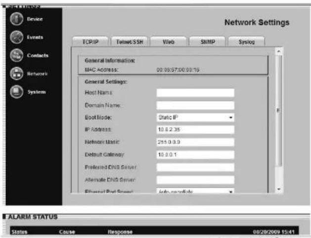 Tripp Lite SNMPWEBSOLOHV - Ajustes > Red - 1