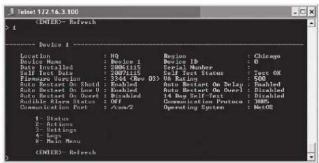 Tripp Lite SNMPWEBSOLOHV - The Telnet Console Interface - 2