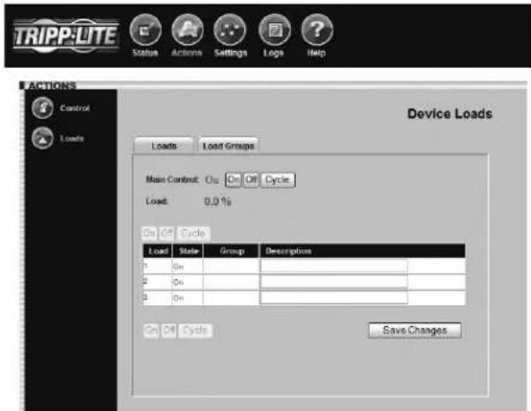 Tripp Lite SNMPWEBSOLOHV - Actions > Loads - 1