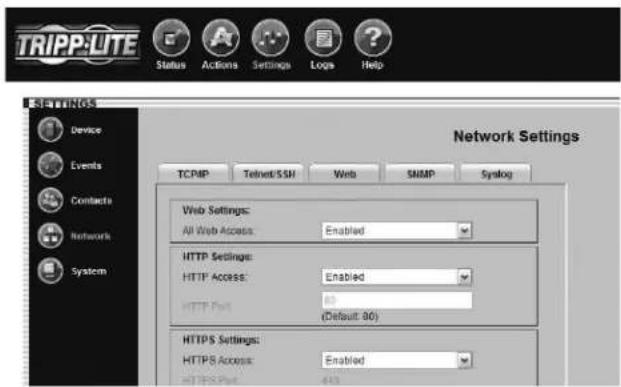 Tripp Lite SNMPWEBSOLOHV - Hactpoikn > CeTb - 2