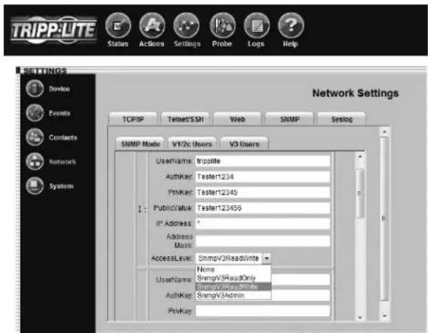 Tripp Lite SNMPWEBSOLOHV - Ajustes > Red (continua) - 4