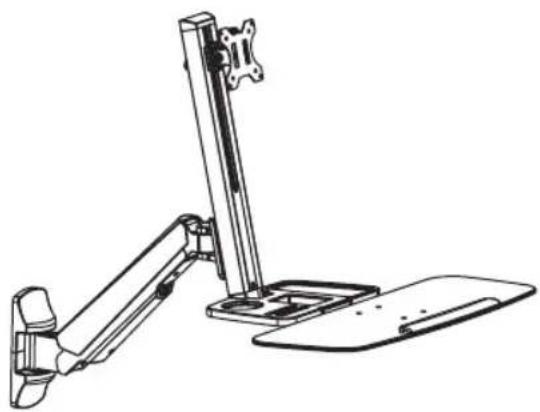 Tripp Lite WWSS1332W - Настенная рабочая станция с регулируемой высотой на один дисплей - 1
