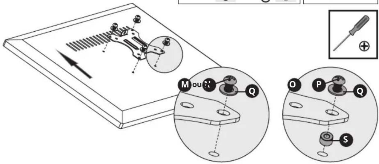 Diagram illustrating a mechanical or electrical component with labeled parts and cross-sectional views, including a magnified view of the 'Mount' section.