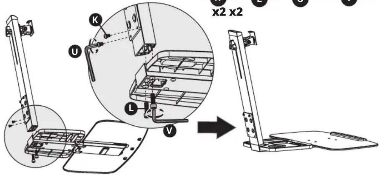 Tripp Lite WWSS1332C - Fixer l'étagère du clavier au mât de support - 2