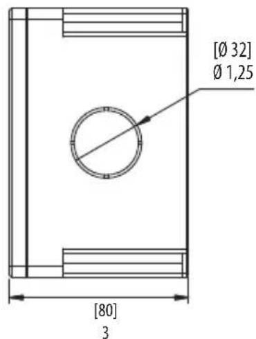 Tripp Lite N200P003BLIND - Габаритные размеры коробки для поверхностного монтажа N206-SB01-IND - 3
