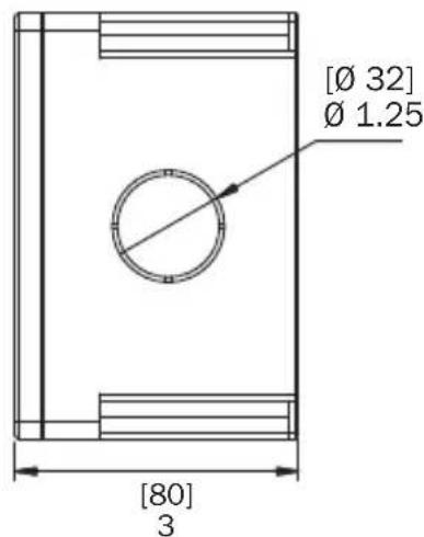 Tripp Lite N200P010BLIND - Dimensiones de la Caja de Instalacion en Superficie N206-SB01-IND - 3
