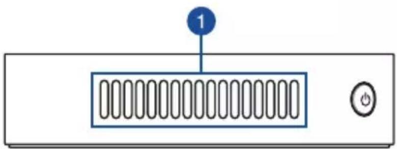 Front view of a server rack with a button and indicator light (no text or symbols)
