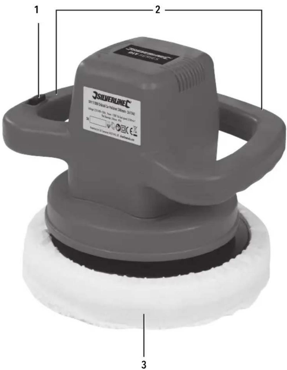 SILVERLINE 261362 - DIY 110W Orbital Car Polisher 240mm - 3