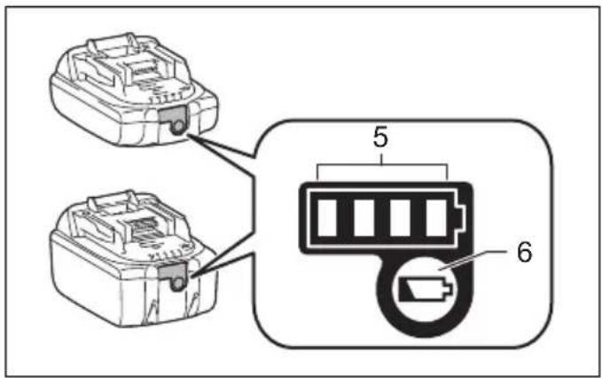 Diagram showing two connected electrical connectors with labeled parts 5 and 6, likely illustrating a power or signal connection.