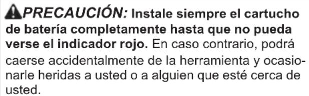 MAKITA GA035GZ - Instalación o extracción del cartucho de bateria - 1
