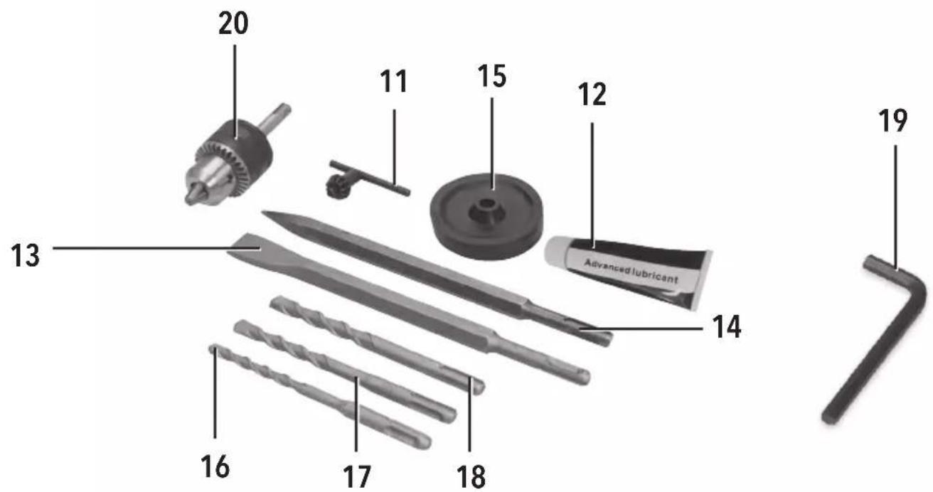 SILVERLINE 268819 - 1500W SDS Plus Drill - 13