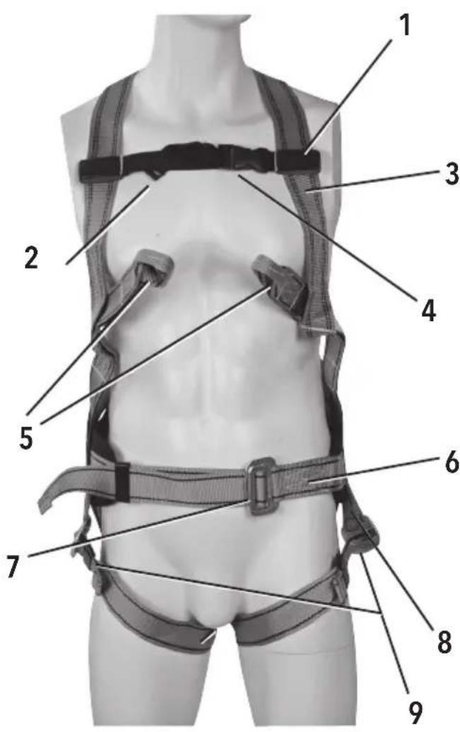 SILVERLINE 251483 - Fall Arrest &amp; Restraint Harness 4-Point - 8