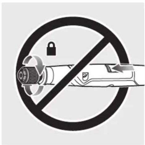 Prohibition sign with crossed-out device and lock symbol, indicating no protection or anti-protection