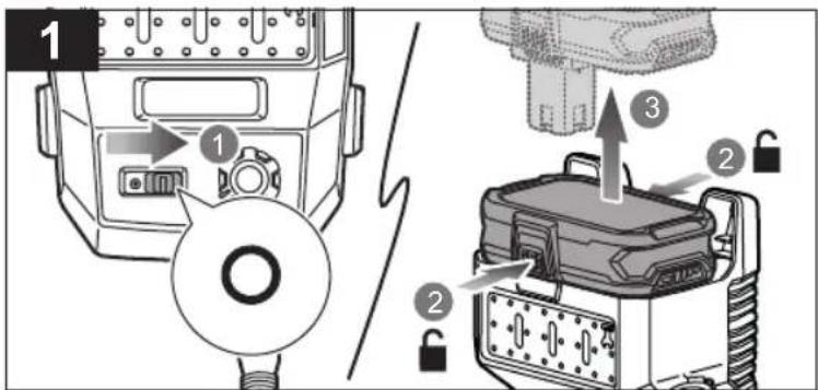 Diagram showing device status change with labeled parts: lock, lock, and lock switch