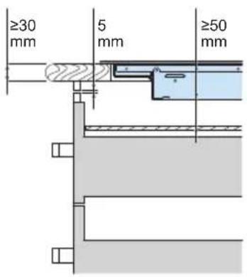 ≥30 mm 5 mm ≥50 mm