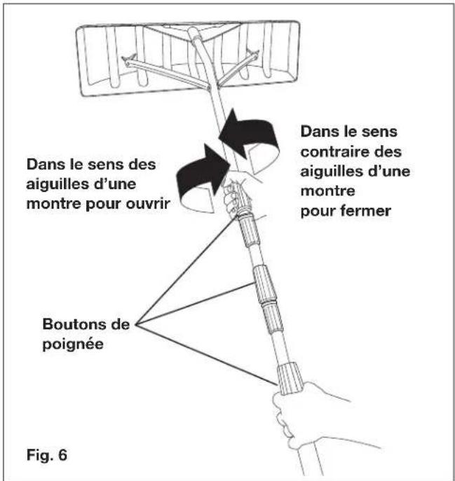 Snow Joe RJ205M - Assemblage du râteau pour toits et réglage du manche - 6