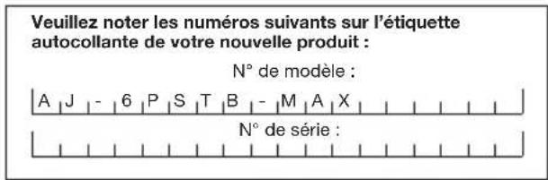 Aqua Joe AJ6PSTBMAX - Numéros de modèle et de série - 1