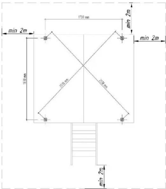 1730 mm min 2m 1830 mm 2510 mm 2518 mm min 2m min 2m min 2m