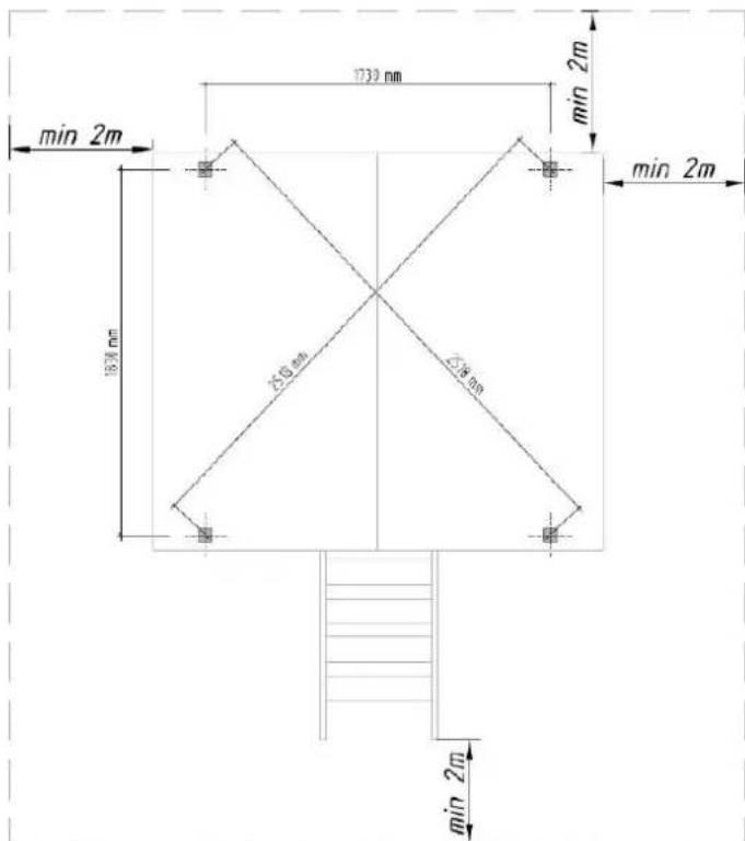 min 2m 1739 mm min 2m min 2m 16.34 mm 25.6 mm 25.8 mm min 2m