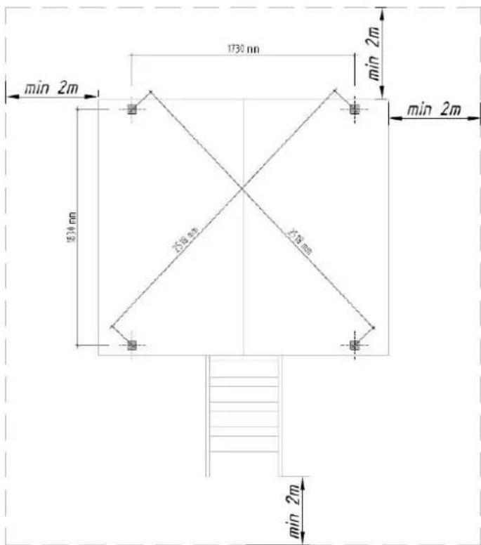 min 2m 1730 mm min 2m min 2m 50.4 mm 25.8 mm 5.15 mm min 2m