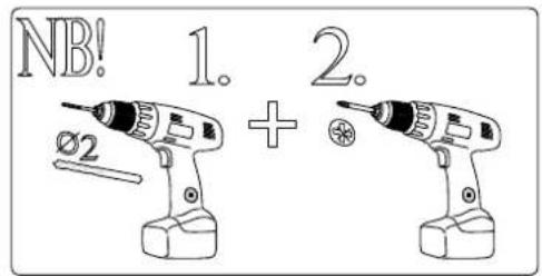 NB! 1. 2. Ø2 + ⚙