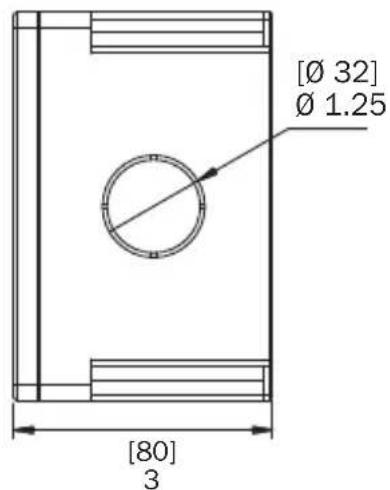 Tripp Lite N206FP02IND - N206-SB01-IND Surface Mount Box Dimensions - 3