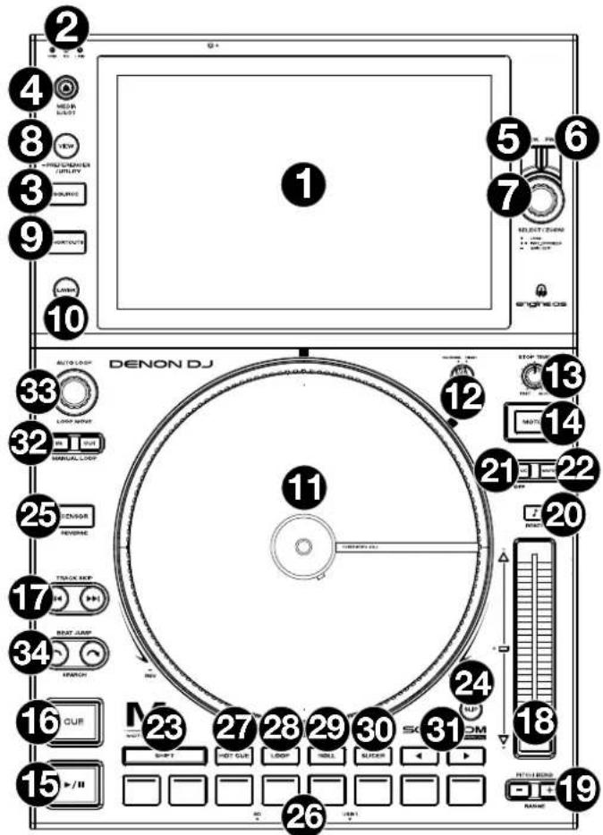 Denon DJ SC6000M Prime - Top Panel - 1