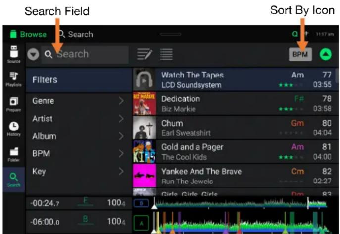 Denon DJ SC6000M Prime - Searching & Filtering Tracks - 1