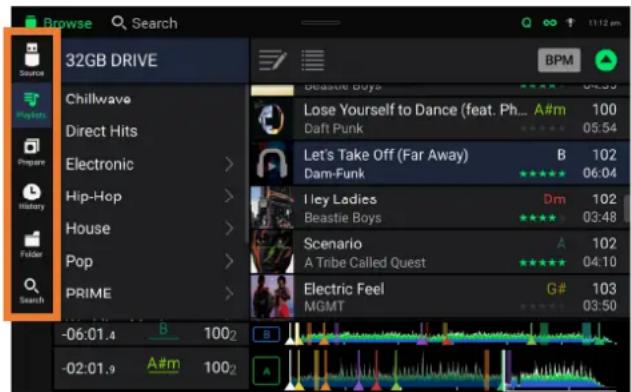 Denon DJ SC6000 Prime - Mode d'affichage bibliothèque - 1