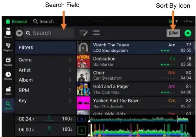 Denon DJ SC6000 Prime - Searching &amp; Filtering Tracks - 1