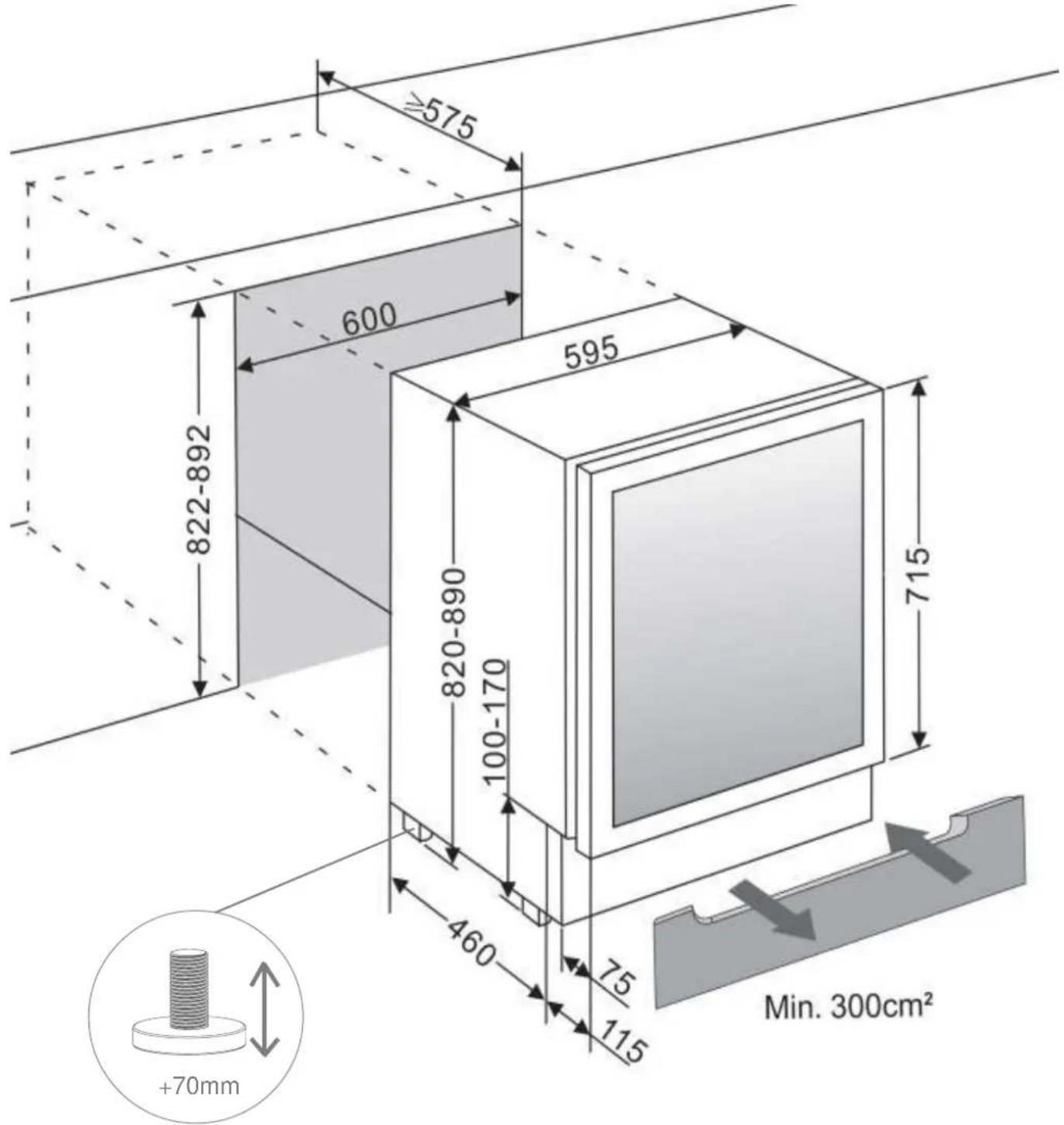 Pando PVMAVP 12470CRR - INSTALLATION DIAGRAMS AND DIMENSIONS - 1