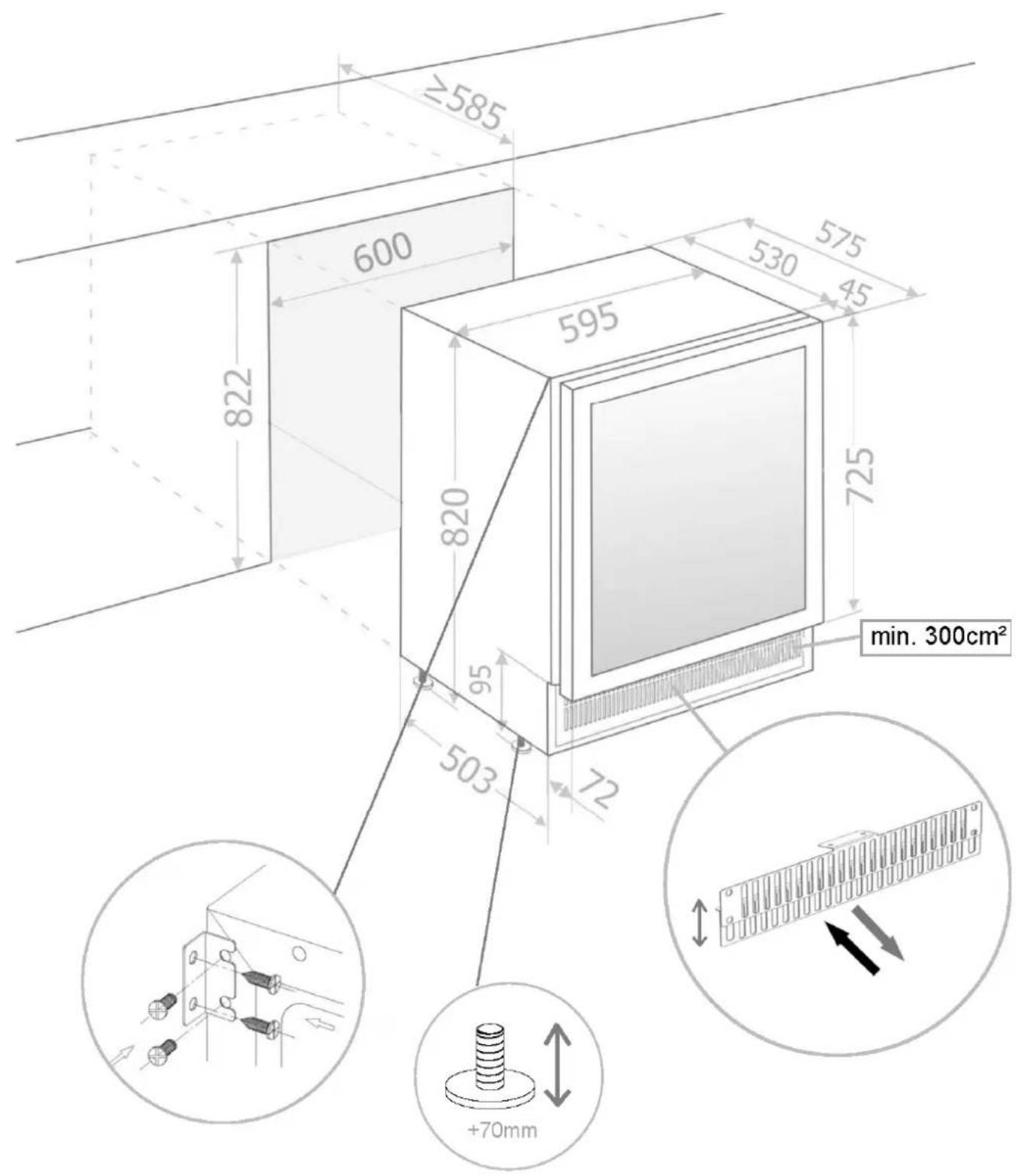 Pando PVMAVP 12470 XR - INSTALLATION DIAGRAMS AND DIMENSIONS - 1