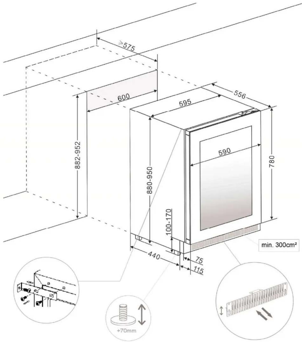 Pando PVMAVP 12470 XR - ESQUEMAS DE INSTALAÇÃO E COTAS - 1