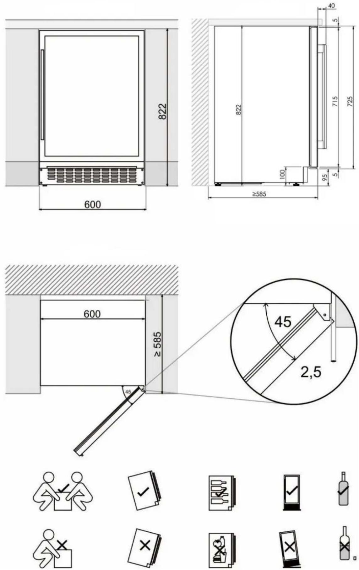 Pando PVMAV 12470 CRL - INSTALLATION DIAGRAMS AND DIMENSIONS - 1