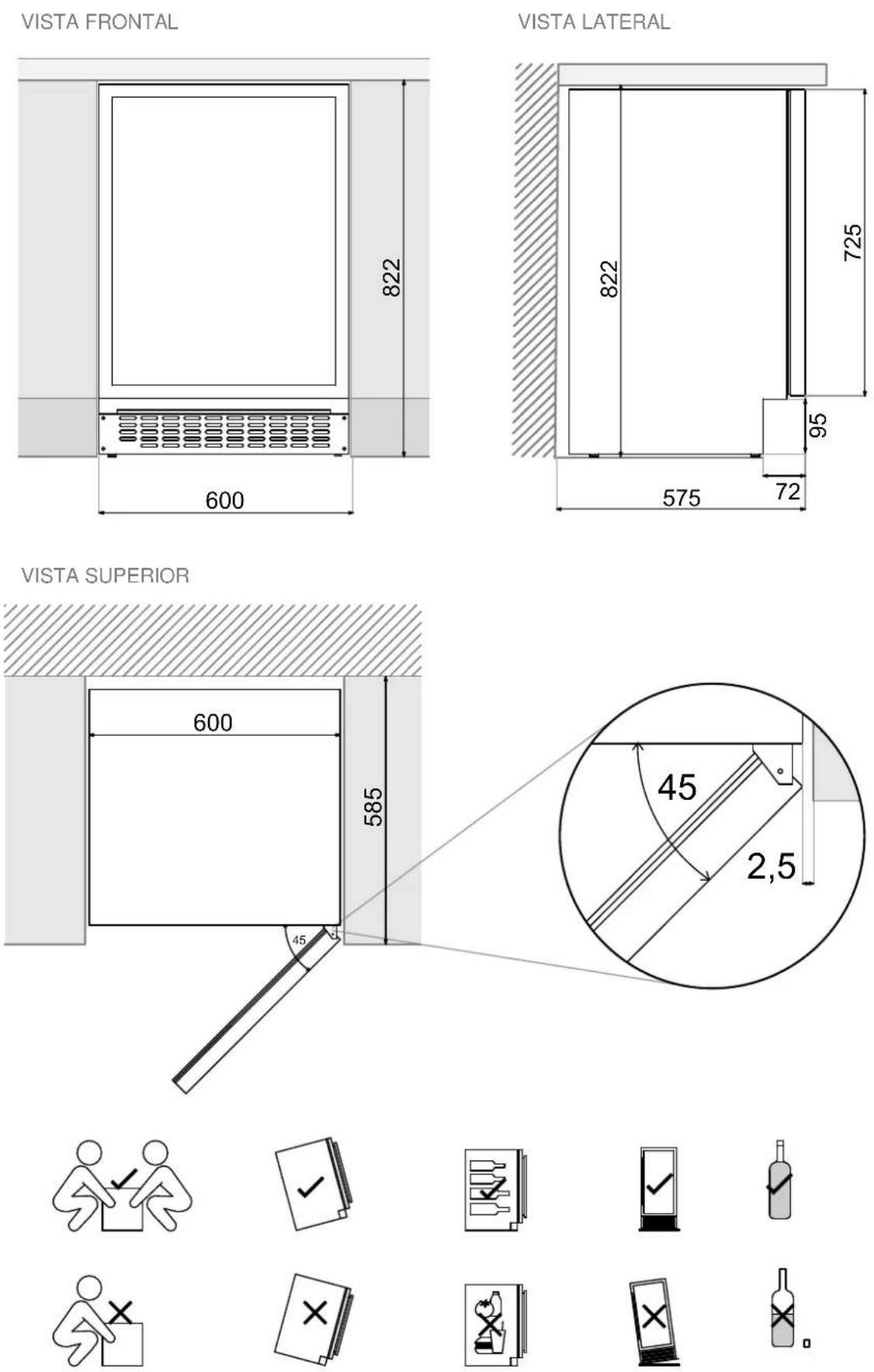 Pando PVMAV 12470 CRL - INSTALLATION DIAGRAMS AND DIMENSIONS - 1