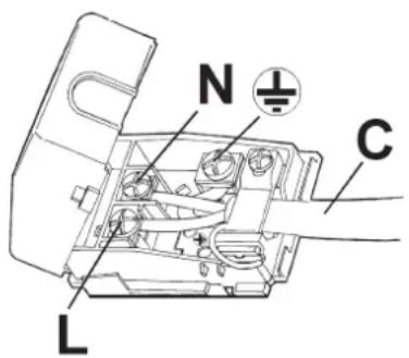Pando PGA4370 - When the connection to the mains power supply is made via the mains socket. - 1