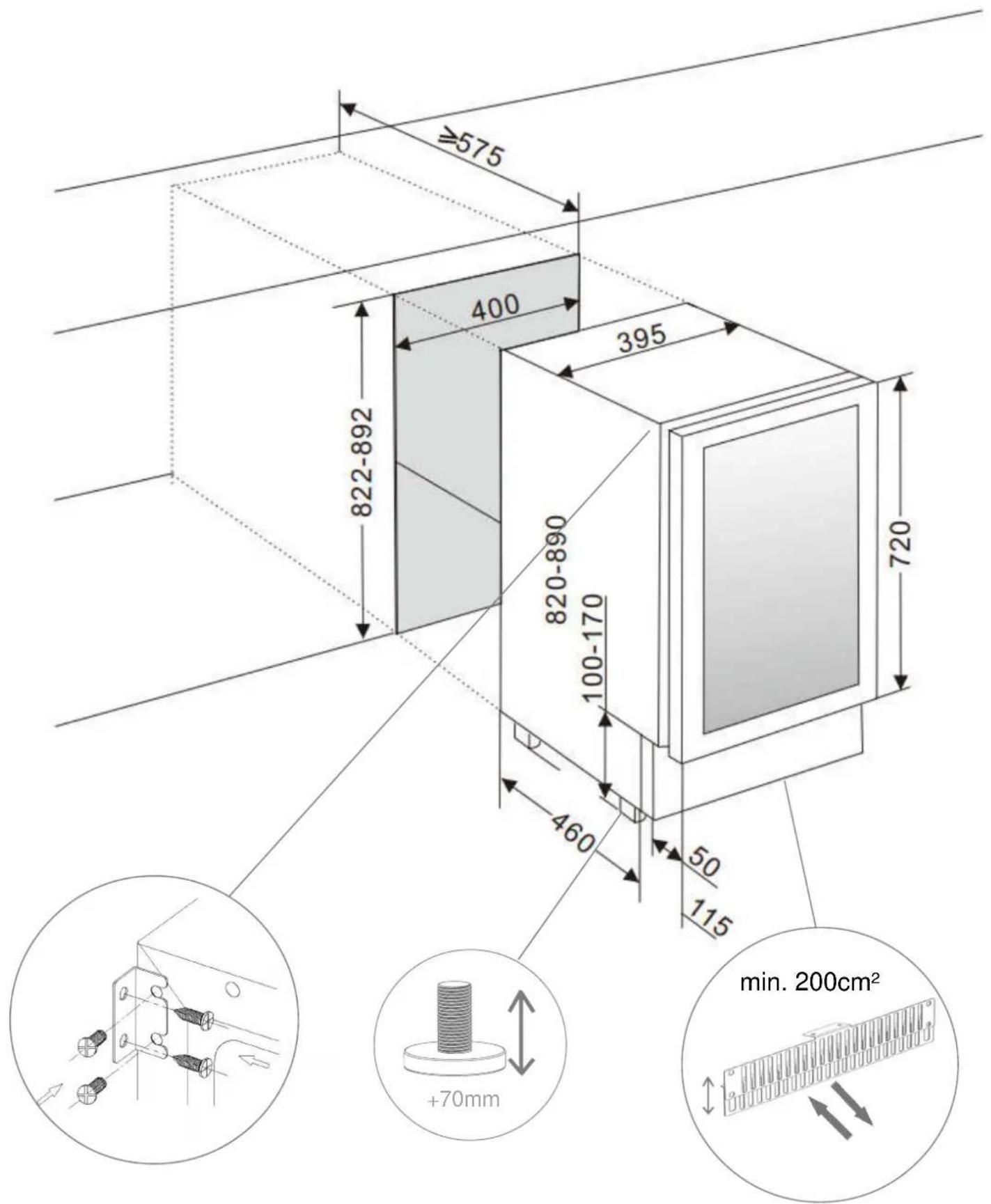 Pando PVMA 178112 PAL - INSTALLATION DIAGRAMS AND DIMENSIONS - 1