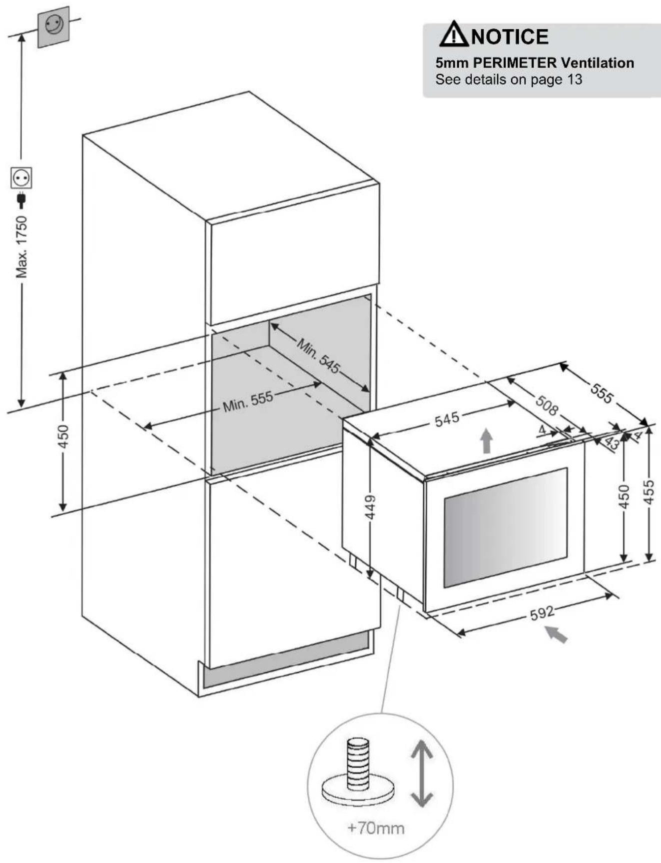 Pando PVMA 178112 PAL - INSTALLATION DIAGRAMS AND DIMENSIONS - 1