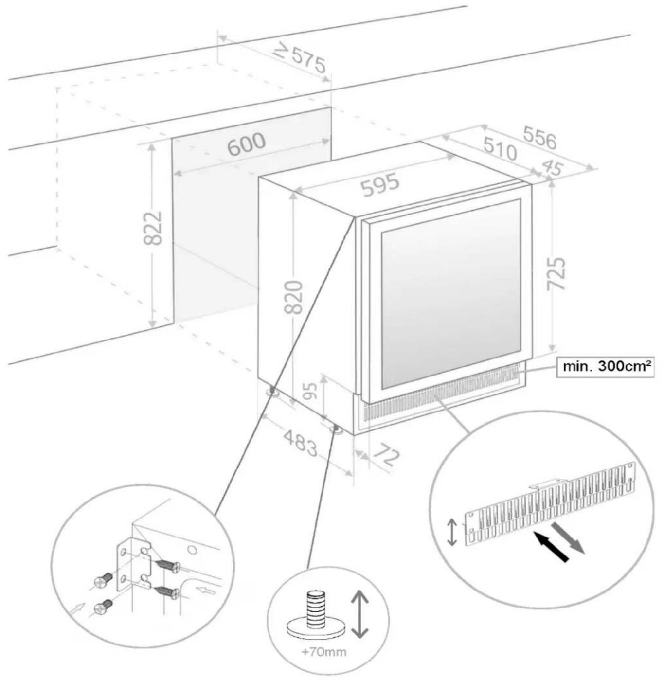 Pando PVMAVP 178112 XL - INSTALLATION DIAGRAMS AND DIMENSIONS - 1