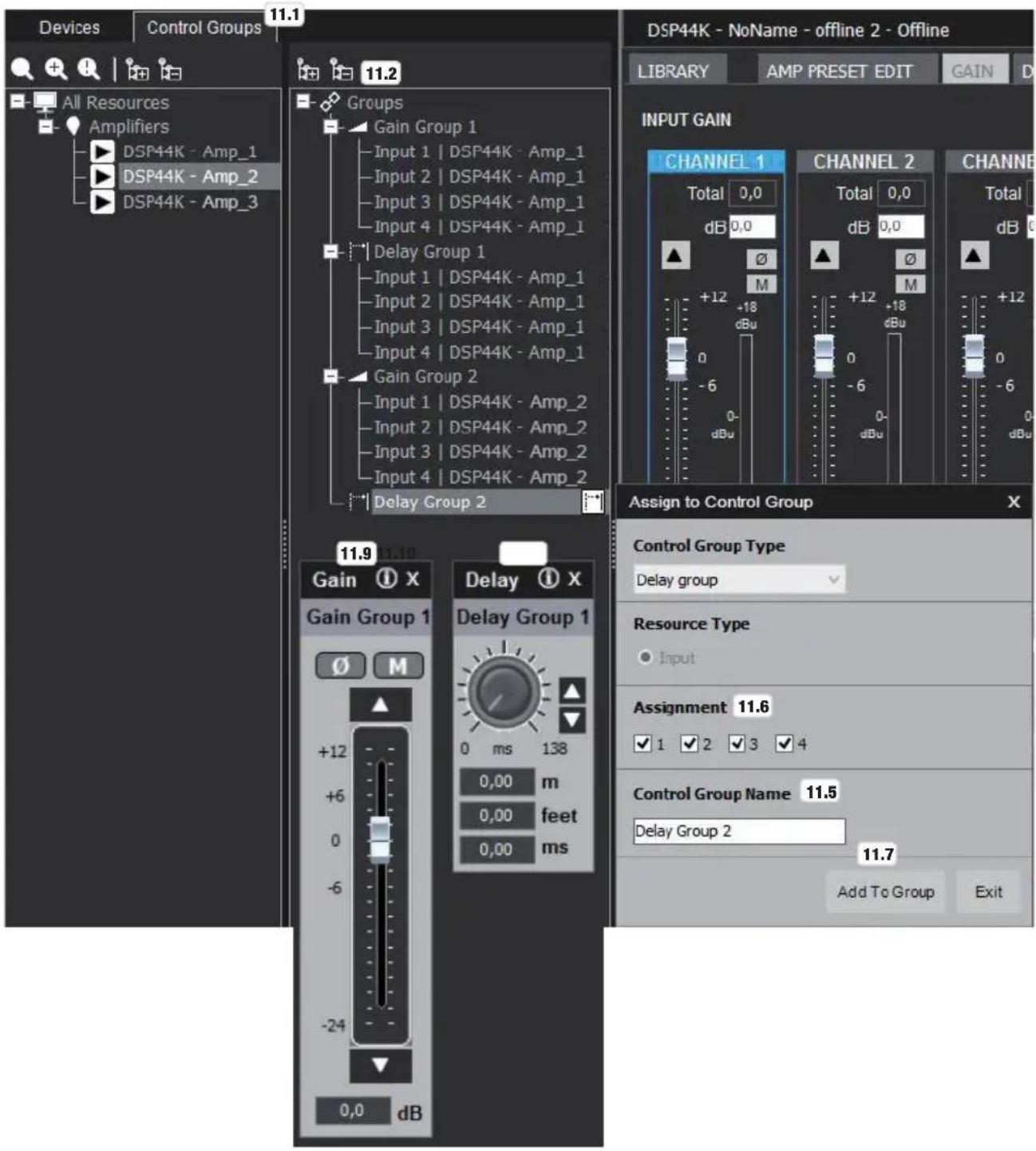 LD Systems DSP 45 K - CONTROL GROUPS - 3