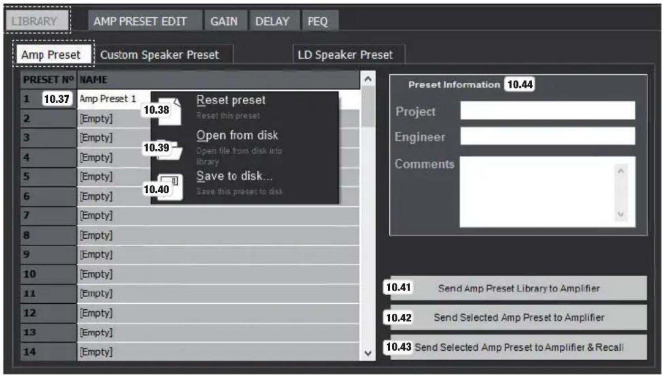 LD Systems DSP 45 K - Gestion des presets d'ampli - 1