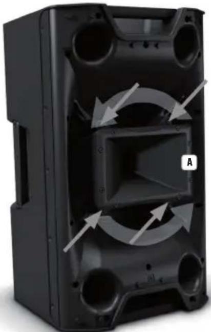 LD Systems ICOA 12 A W - RUOTARE IL TWEETER A TROMBA DI 90° - 1