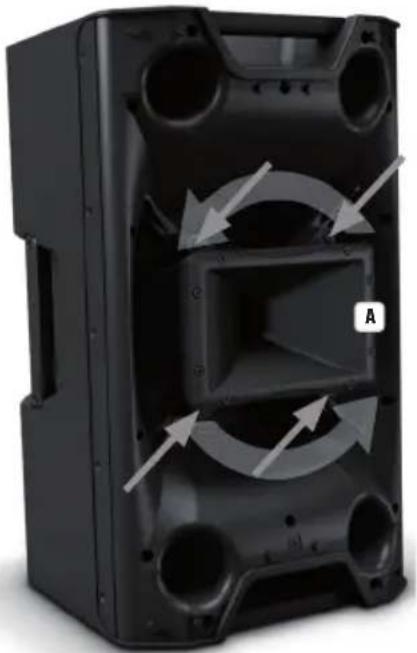 LD Systems ICOA 12 A W - Tourner le pavillon d'aigus à 90° - 1