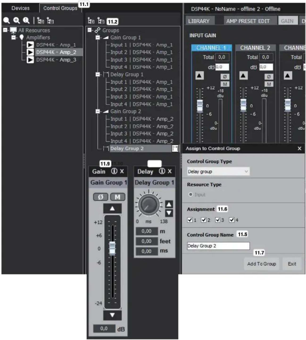 LD Systems DSP 44 K - CONTROL GROUPS - 3