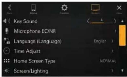 ALPINE iLXF115DU - Écran du menu configuration du système - 1