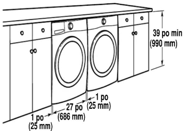 MAYTAG MGD5030MW - Espacement pour un encastrement ou une armoire - 2