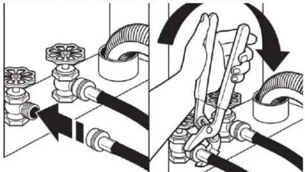MAYTAG MHW6630MBK - Connect inlet hoses to water faucets - 1