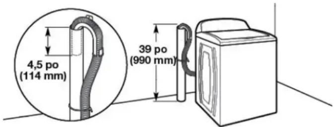 MAYTAG MVW6500MW - Système de vidange avec tuyau de rejet à l'égout au plancher - 1