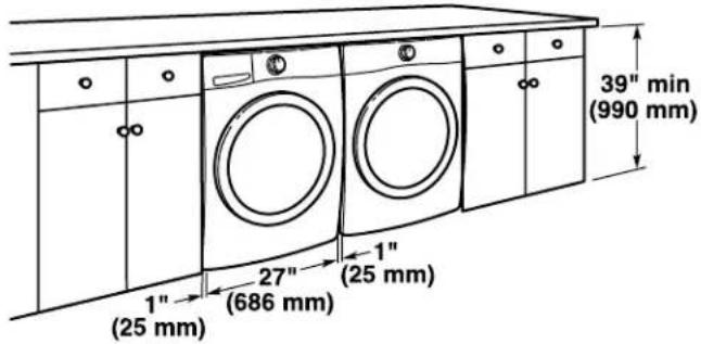 MAYTAG MGD5630MBK - Installation clearances: - 2