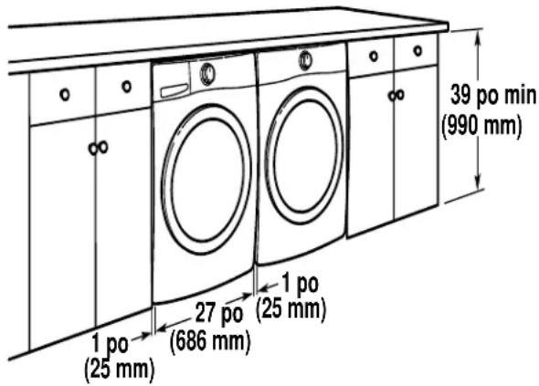 MAYTAG MGD5630MBK - Espacement pour un encastrement ou une armoire - 2